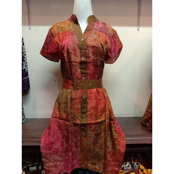 Dress batik gradasi dobi silk