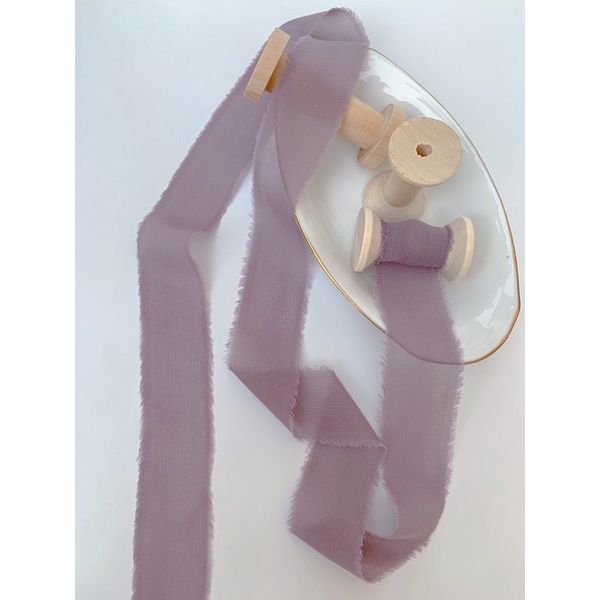 

Chiffon ribbon in Dusty Purple / Silk ribbon