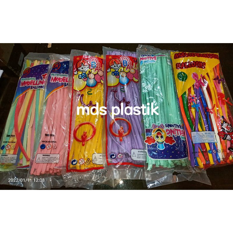 BALON PENTIL MACARON / BALON  PANJANG LATEX  ISI 100