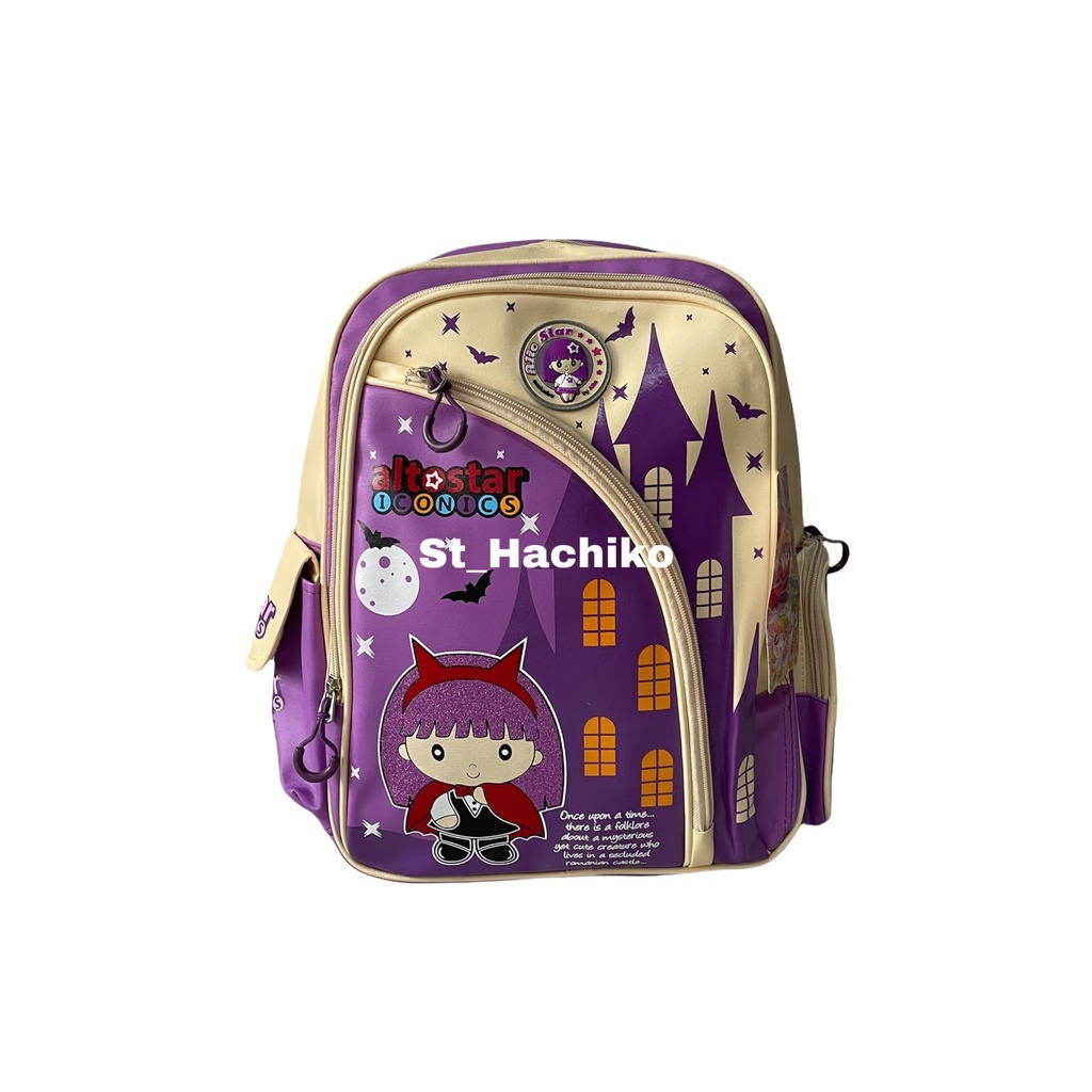 Tas Ransel Anak Cewe Alto Original | Tas Ransel Sekolah Anak TK/SD | Tas Anak Warna Ungu / krem | Ta