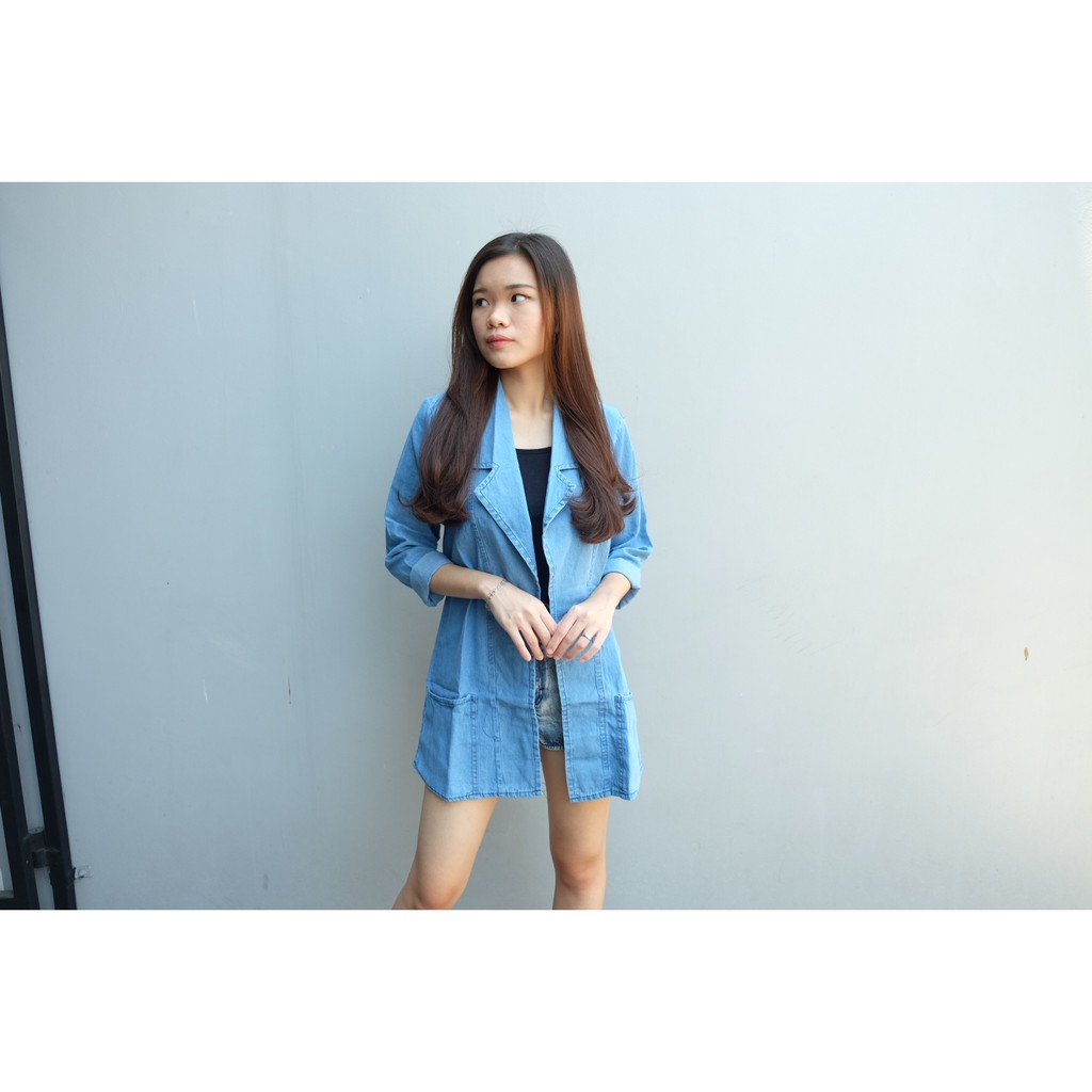 OUTER JEANS PANJANG / DENIM / PREMIUM / JAKET / BLAZER WANITA / TERLARIS / TERMURAH