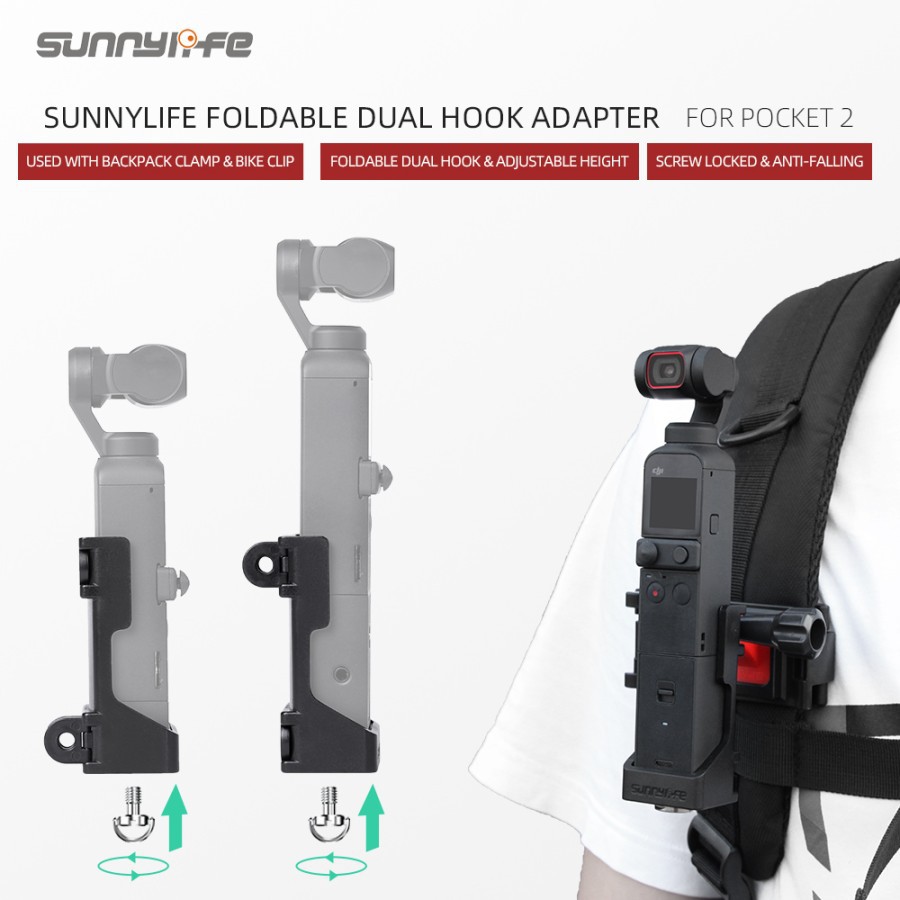 Sunnylife Foldable Adapter Base Dual Hook Adapter DJI Osmo Pocket 2