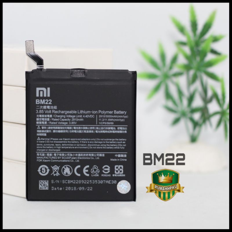 BATERAI BATRE XIAOMI Mi5 Mi 5 BM22 ORIGINAL | Shopee Indonesia