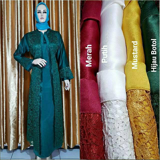 Gamis Rompi Brukat Cantik BR01 Ukuran M Sampai Jumbo Part 2