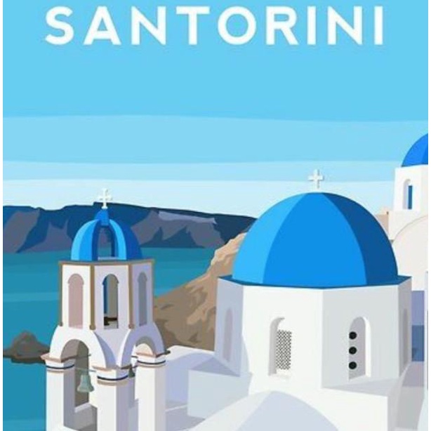 

DIY Painting Paint By Numbers Canvas Lukis Santorini 20*20 cm Framed