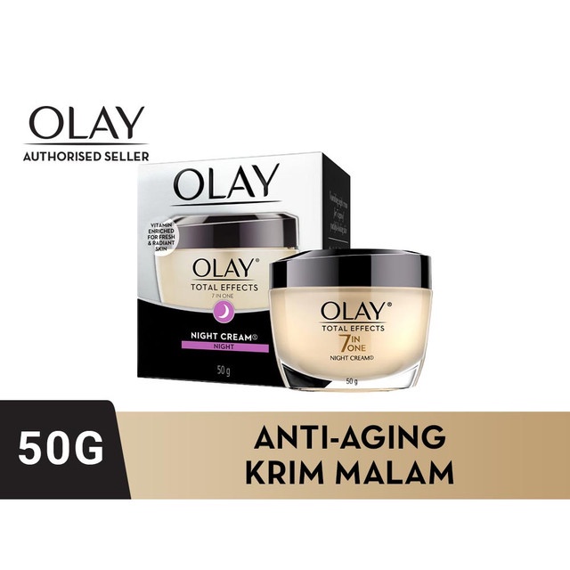 Olay Total Effects 7in1 Night Cream Pelembab Wajah Krim Malam Skincare Anti Aging Moisturizer 50g