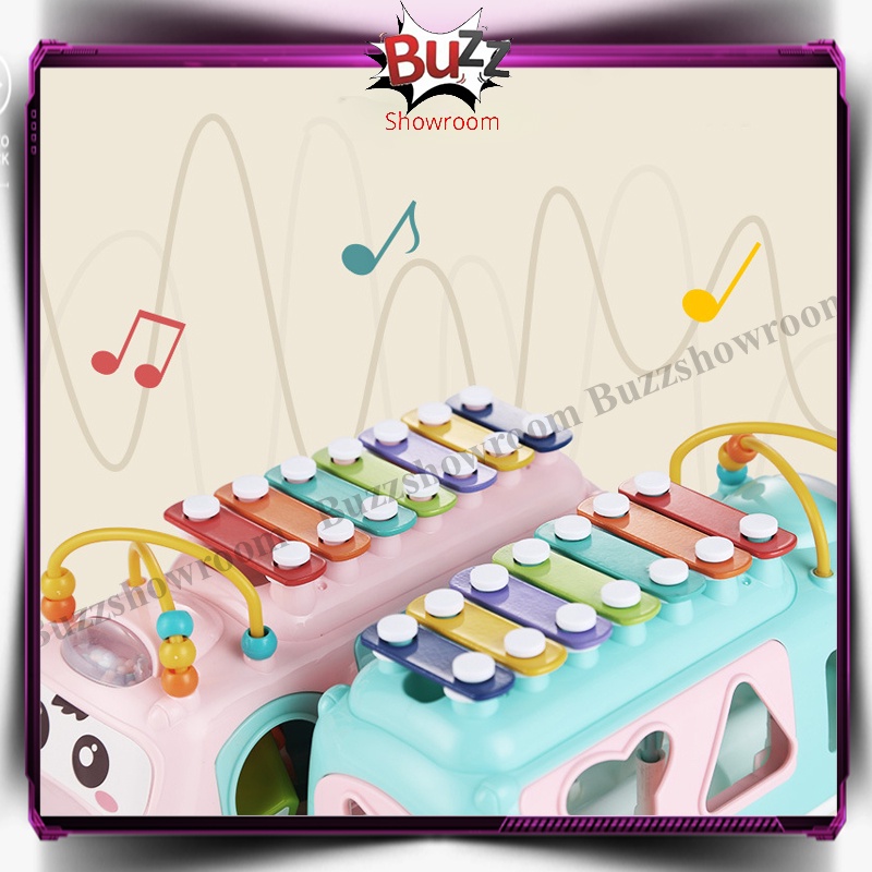 Happy Music Bus Wire Alur Kawat Xylophone Mainan Edukasi Anak Bayi