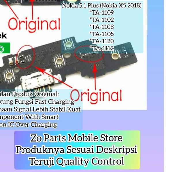 ➩ Konektor Charger Type C Mic Nokia 5.1 Plus (Nokia X5 2018) (Original Quality) ☺