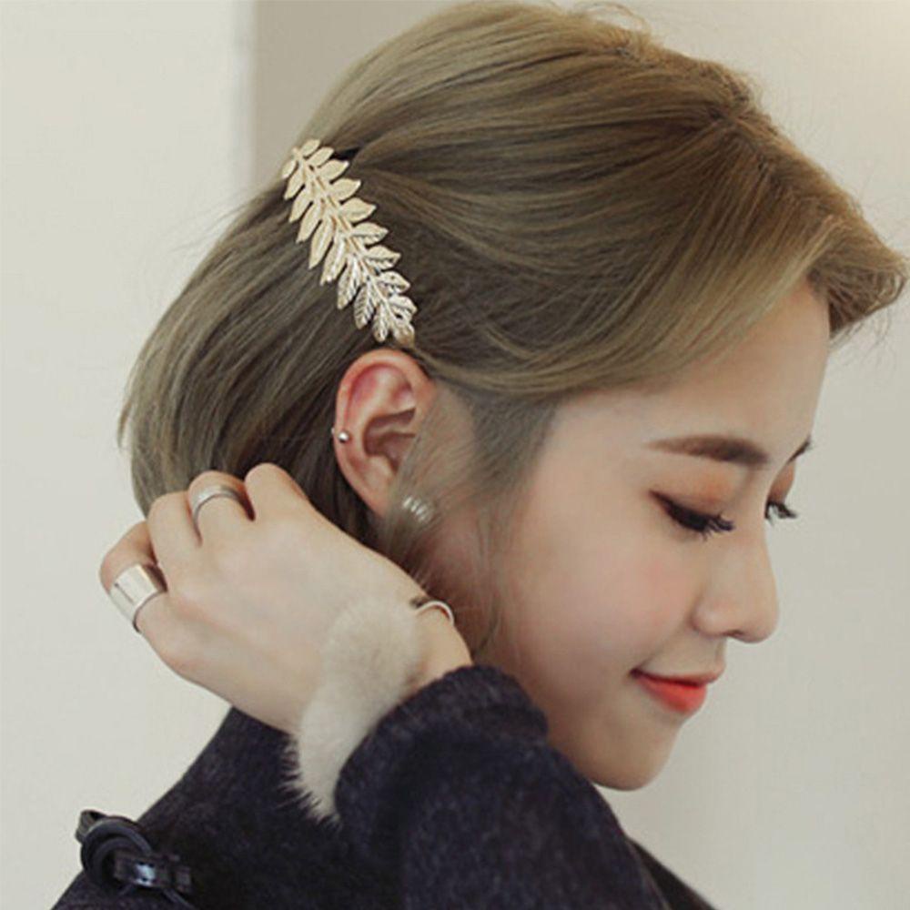 Needway Mahkota Pengantin Tiara Alloy Inserting Hair Clips Sisir Rambut Disk Hiasan Kepala Rambut Jepit Headband Daun Tiara