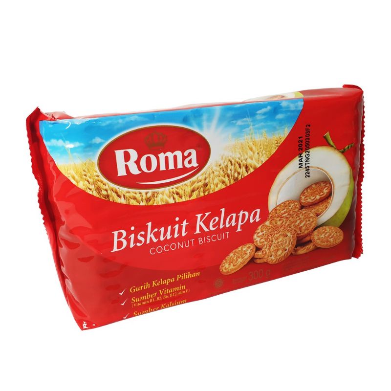 

roma biskuit kelapa 300 gr / roma kelapa cream cokelat + buble warp