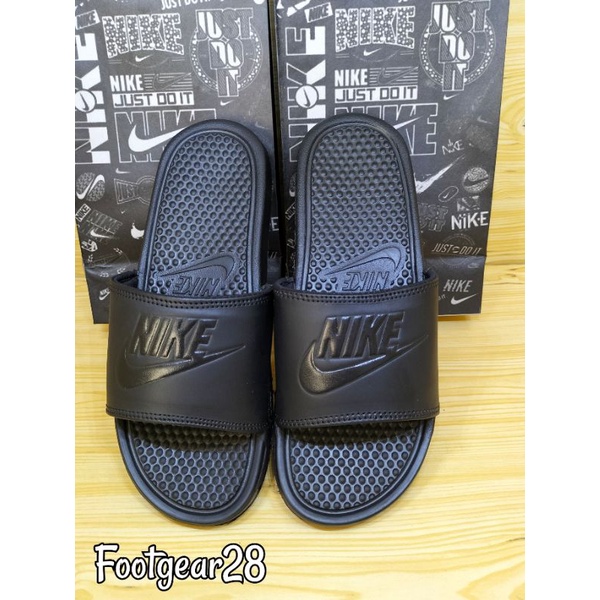 SANDAL NIKE SLIDE BENASSI BLACK / SANDAL SELOP NIKE BENASSI GRADE ORI