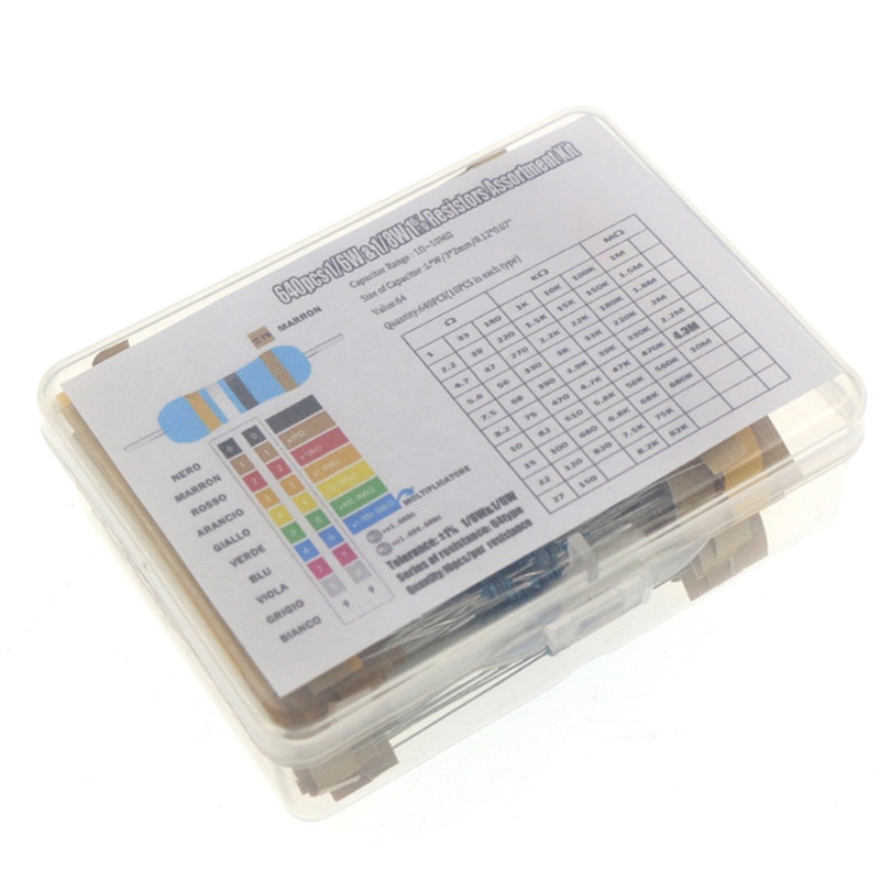 Btsg 64Values 640Pcs Resistor Kit 1R - 10mr Ohm Dengan Resistor Metal Film1%1/6W