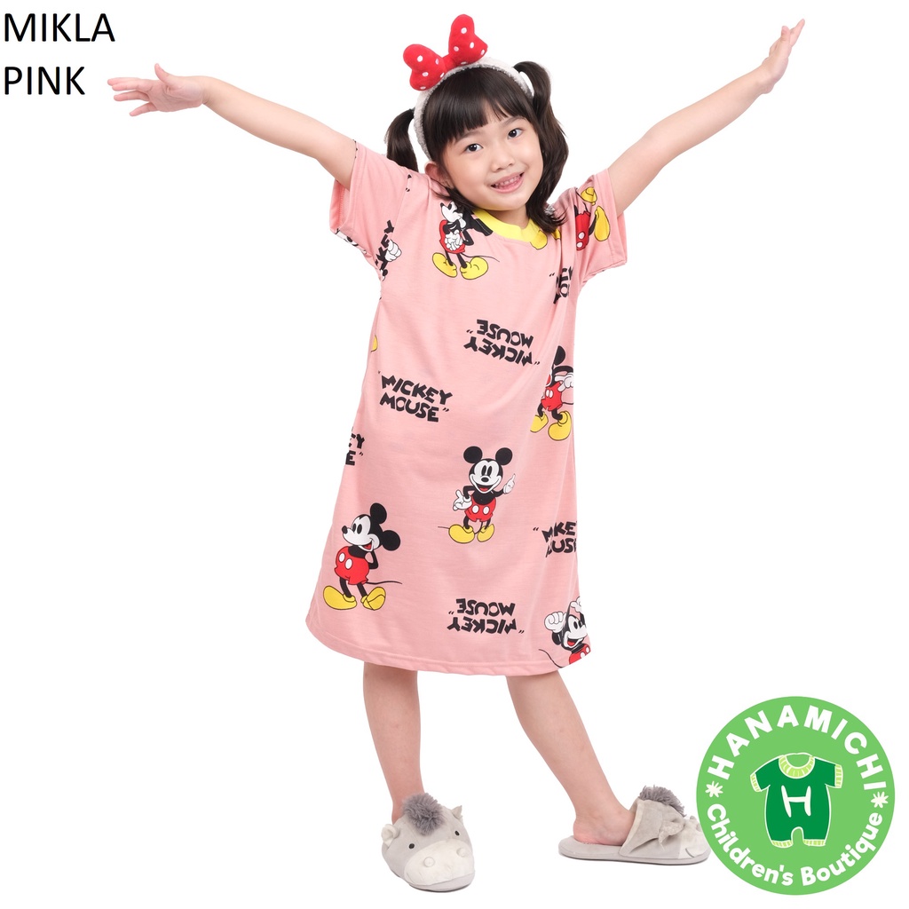 Hanamichi MIKLA Dress Anak Lengan Pendek Motif Print