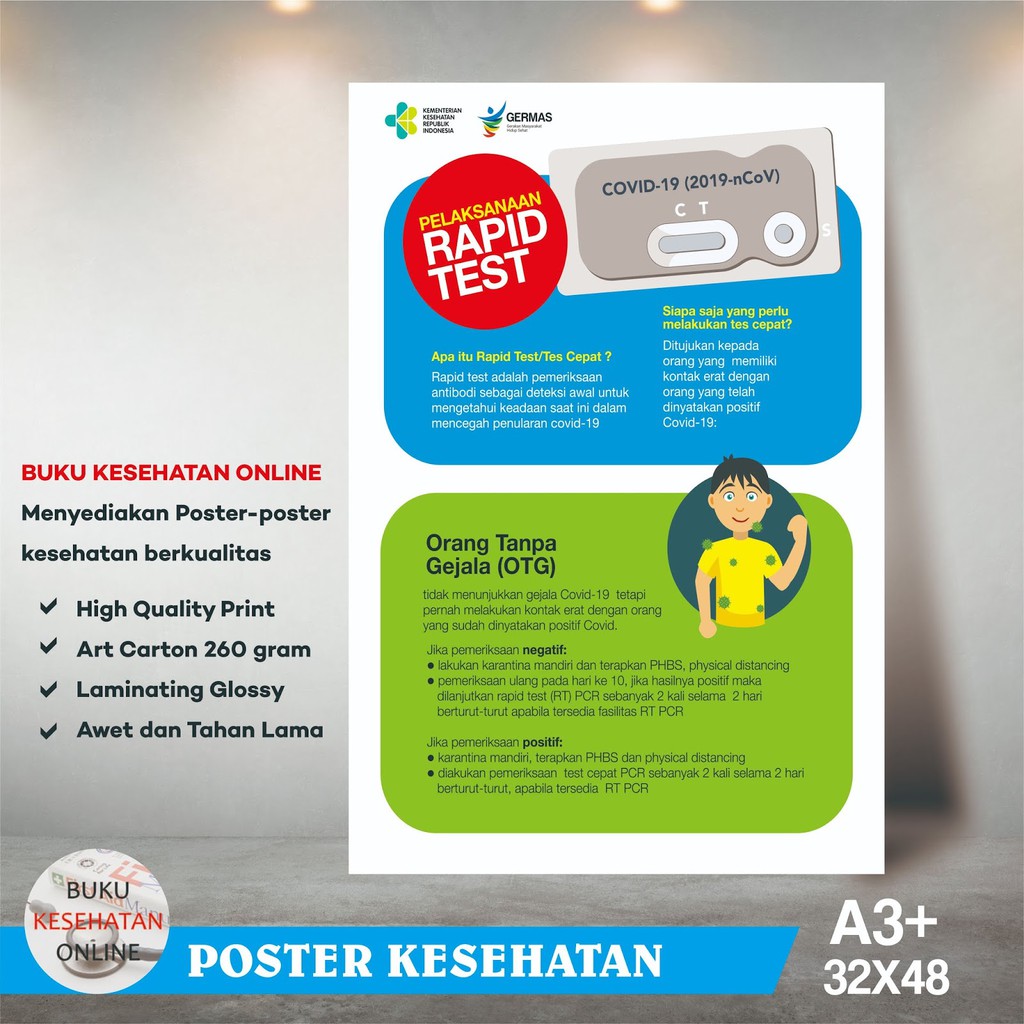 

Poster Kesehatan - PELAKSANAAN RAPID TEST - LAMINATING GLOSSY