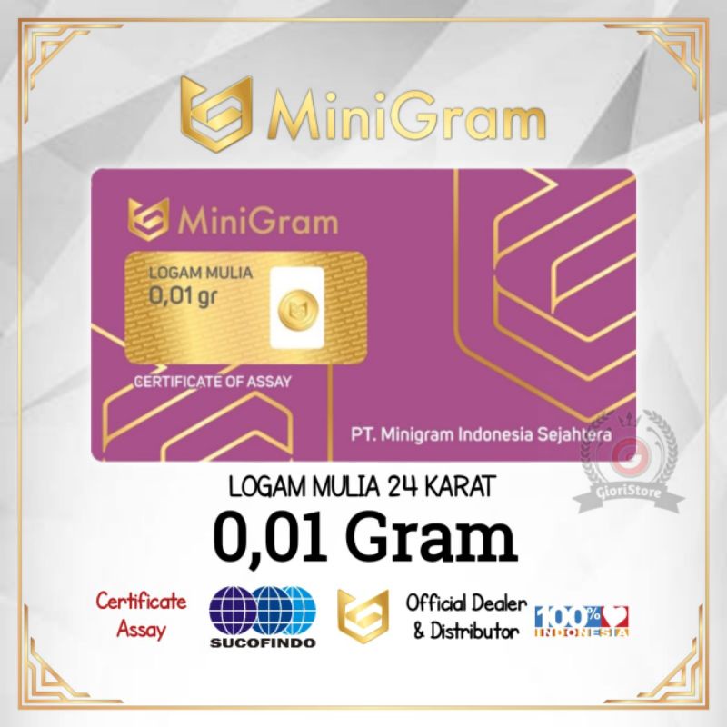 EMAS INI 0.01 GRAM LOGAM MULIA 24 KARAT DIJAMIN ASLI ORIGINAL