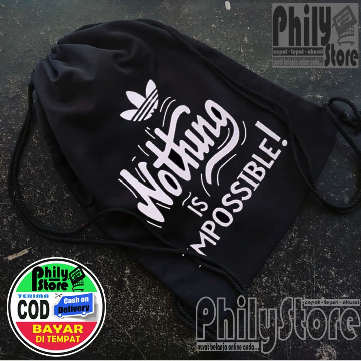 (BISA COD ) TAS SERUT ADIDAS STRING BAG GYMSACK RANSEL OLAHRAGA FUTSAL TAS SEPEDA