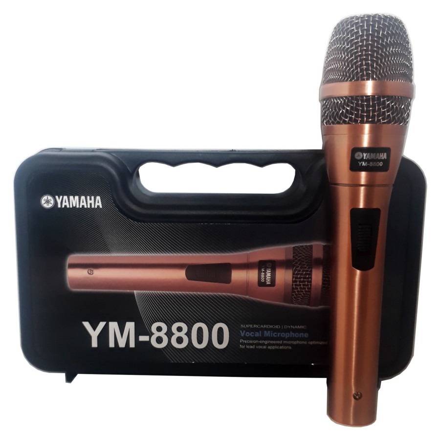 Mic Karaoke Yamaha Microphone Kabel YM-8800 Super Body Besi Plus koper