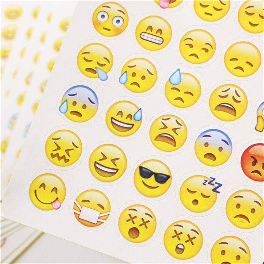 Stiker Kertas Gambar Emoji Ekspresi Wajah Senyum Lucu Shopee