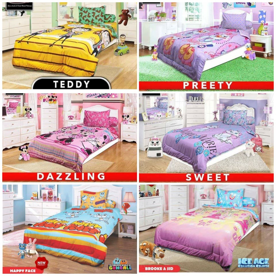 Ss Sprei All New My Love 100 T-30 Mix 100X200 Tinggi 30 Extra Single Size Motif Anak Kartun
