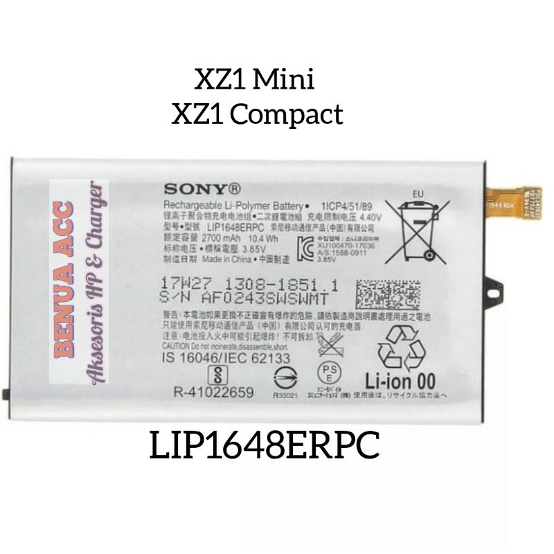 Baterai Batre Sony Xperia XZ1 Mini XZ1 Compact LIP1648ERPC