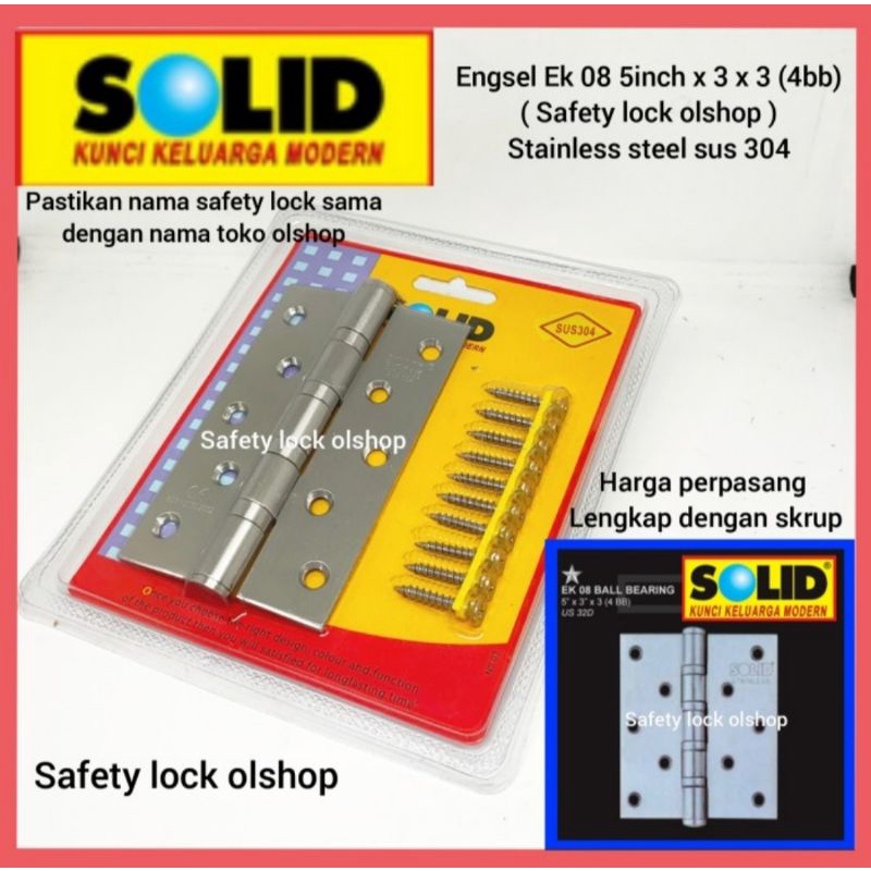engsel pintu Ek 08 BB 5" solid 4bb ss sus 304
