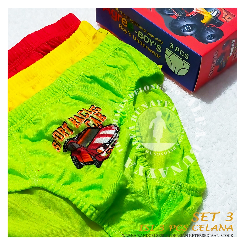 3 Pcs Celana Dalam Anak Laki-laki AGREE BOYS AB3AGB-OX Trucks CD Boys Underwear