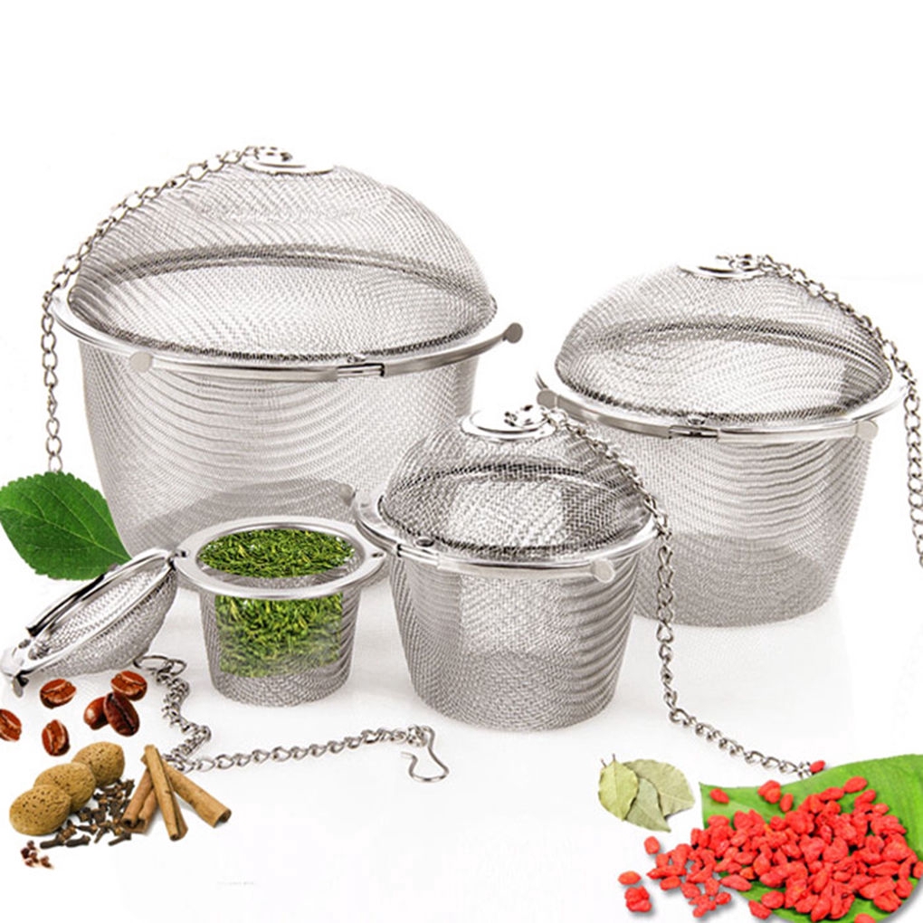 Stainless Steel Teakettle Locking Tea Filter / Seasoning Spice Strainer  Bal l/ Mesh Herbal Ball Tea Spice Strainer