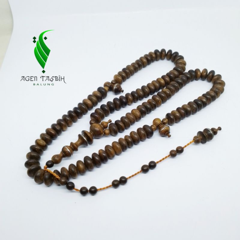 Tasbih Kayu Galih Kemuning Hitam Pipih Original