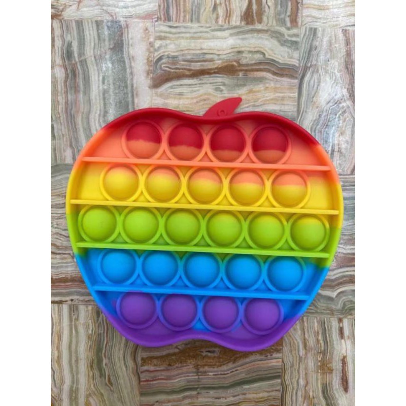 Pop It Rainbow Unicorn Fidget Toy Langka Murah Berkualitas Unik Mainan Edukasi Edukatif Free Gundu-apple