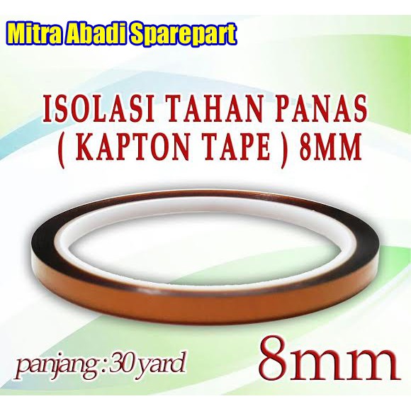 

Isolasi Tahan Panas / Polyimide Tape / Kapton Tape 8mm 30 yard