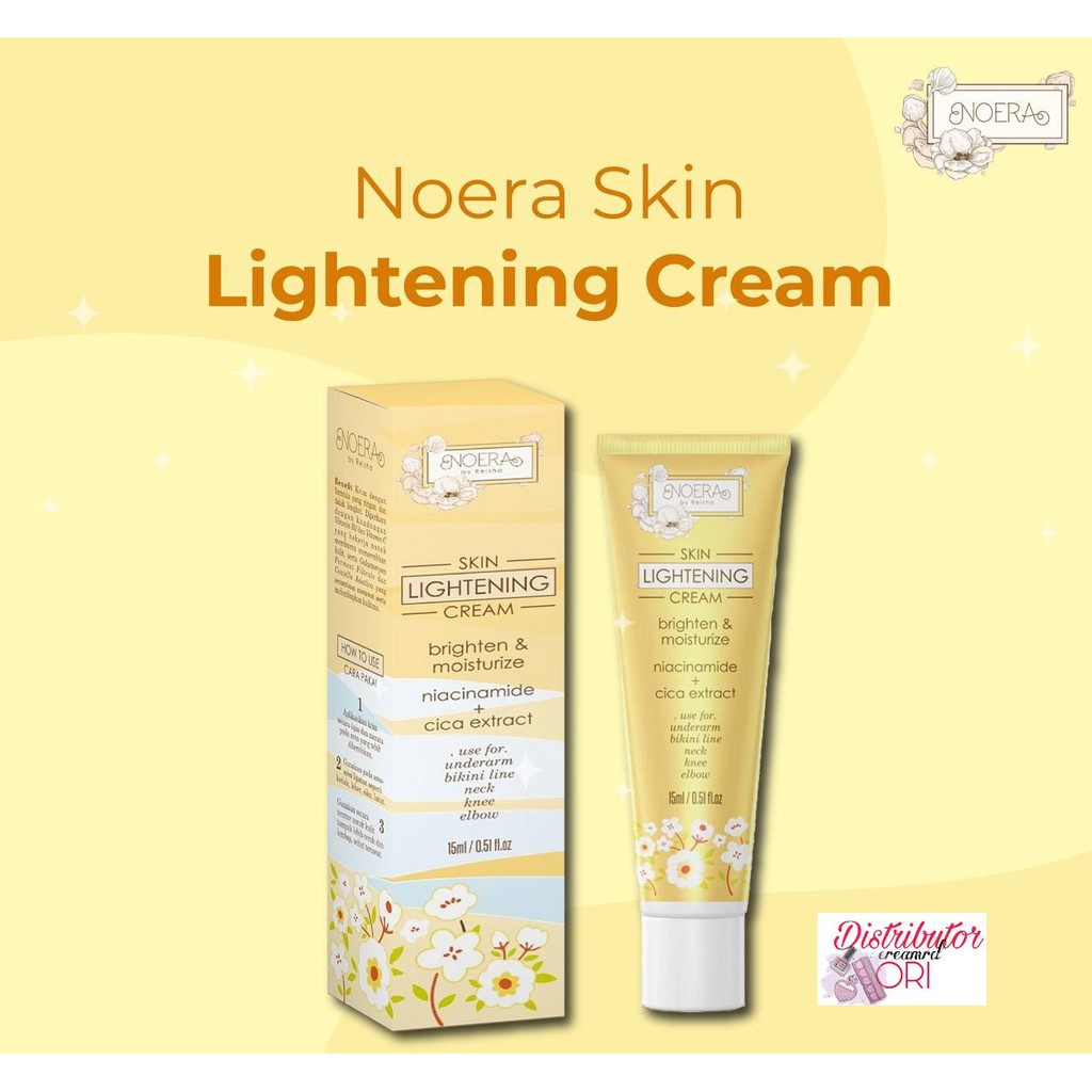 Noera Skin Lightening Cream - Armpit Pemutih Lipatan, Lutut, Siku, Leher, Ketiak, Selangkangan, Boko