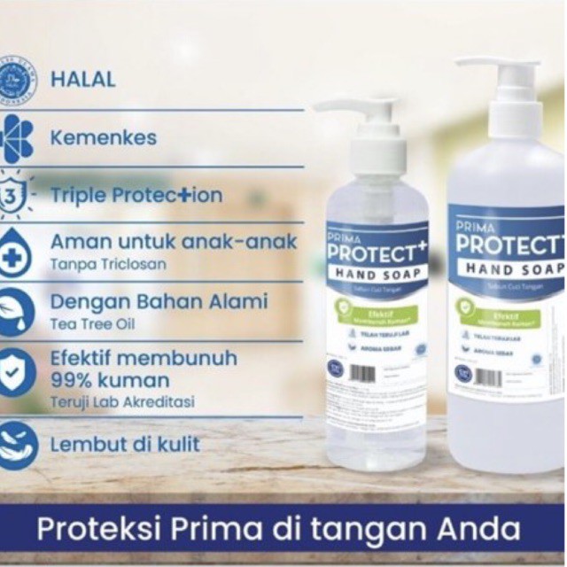 Prima Protect Hand Soap 500ml - Sabun Cuci Tangan Antiseptik - Standart Rumah Sakit Botol Pump