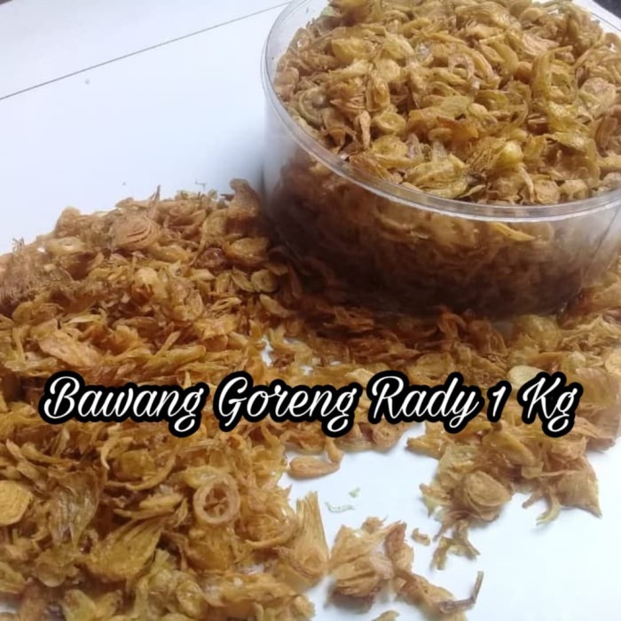 

DISKON Bawang Goreng Asli Brebes Gurih Dan Renyah 1 Kilogram. AR048