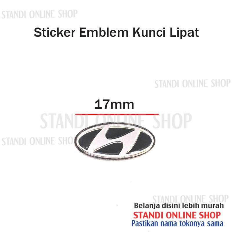 Emblem Kunci Flipkey Sticker Aluminium Logo Hyundai Santa Fe Tuscon