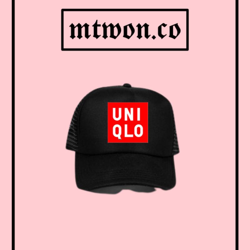 Topi UNIQLO logo / snapback trucker jaring hitam baseball caps pria wanita man women beanis baret ne