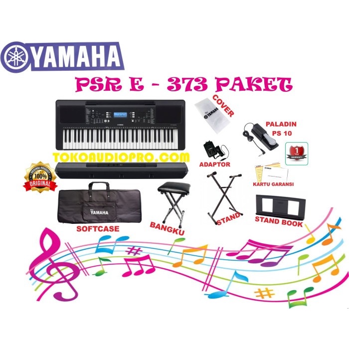 yamaha psre373 psr-e373 psr e 373 paket keyboard