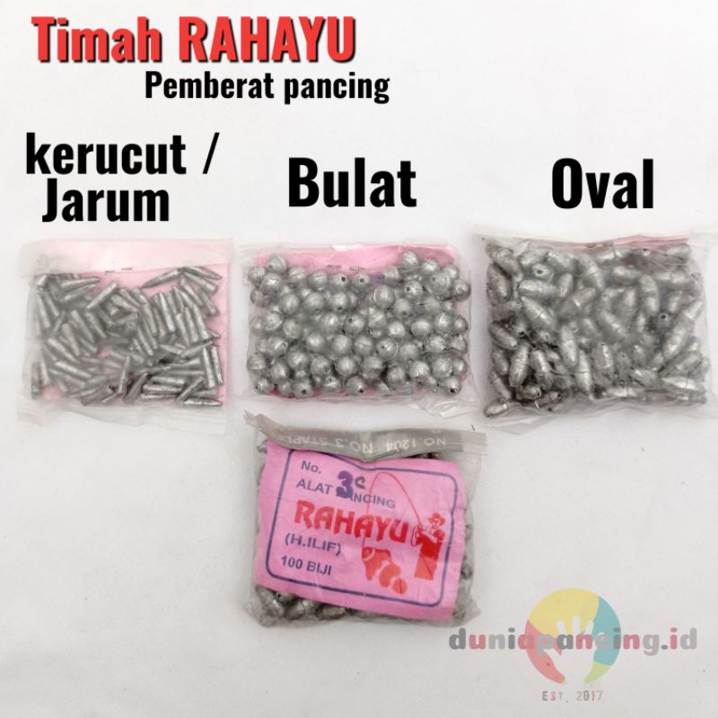 100pcs per bungkus pemberat timah rahayu sebagai timah pancing timah pancing isi 100