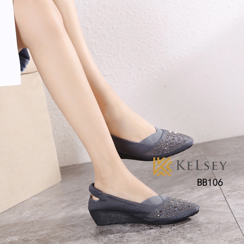 NICOLE SEPATU WEDGES WANITA MOTIF KELSEY BB106