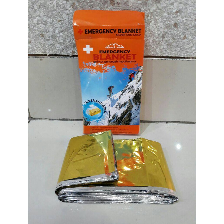 Gold Emergency Blanket Selimut Anti Hipotermia Thermal Alumunium Foil