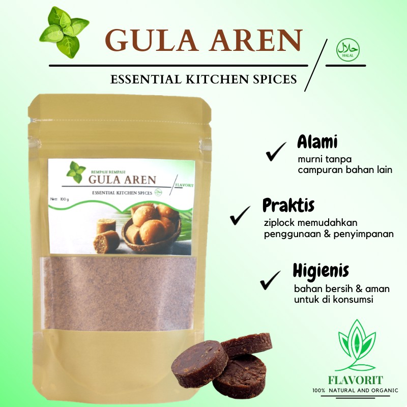 

Brown Palm Sugar Gula Semut Aren Asli Organik Bubuk Bumbu Dapur Penyedap Rasa Herbal Rempah Murni