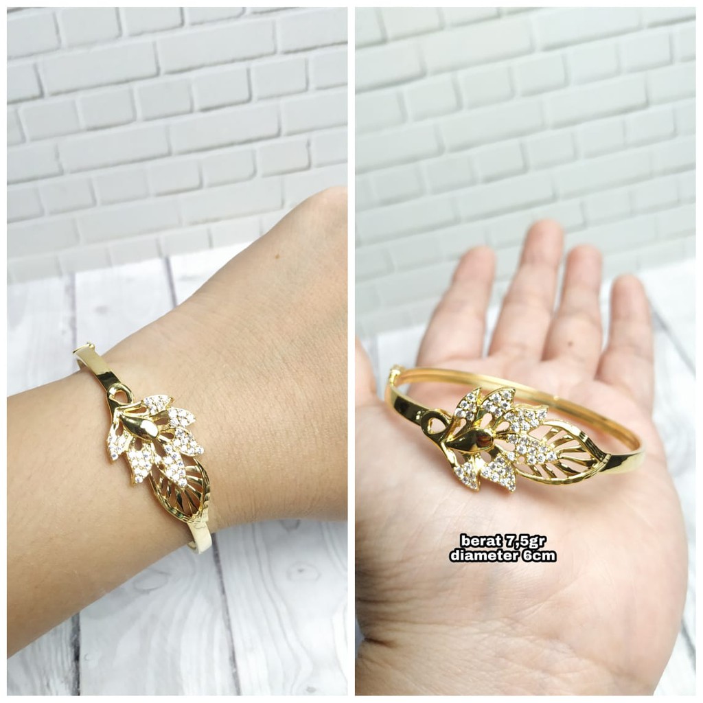 GELANG COR DAUN MATA GOLD PERAK ASLI S925 KODE CF010