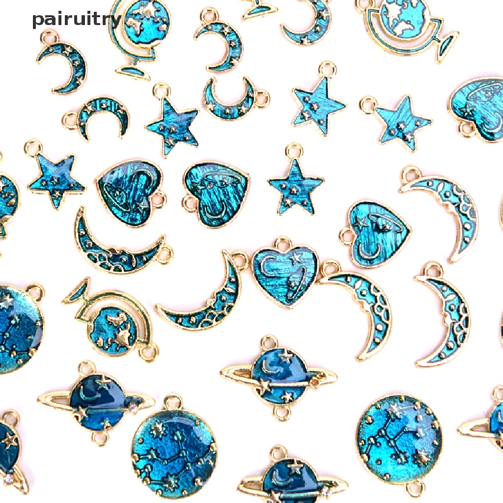 Prt 10Pcs / Set Liontin Enamel Alloy Seri Universe Charms Untuk Kerajinan Tangan DIY PRT