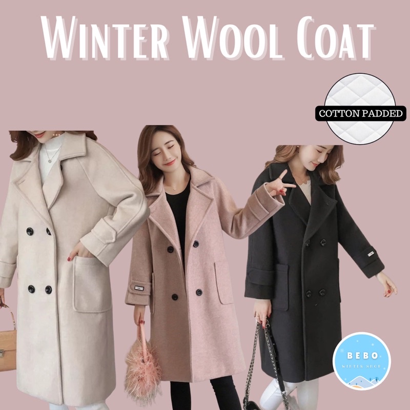 Winter Wool Coat Wanita Jaket Panjang Musim Dingin