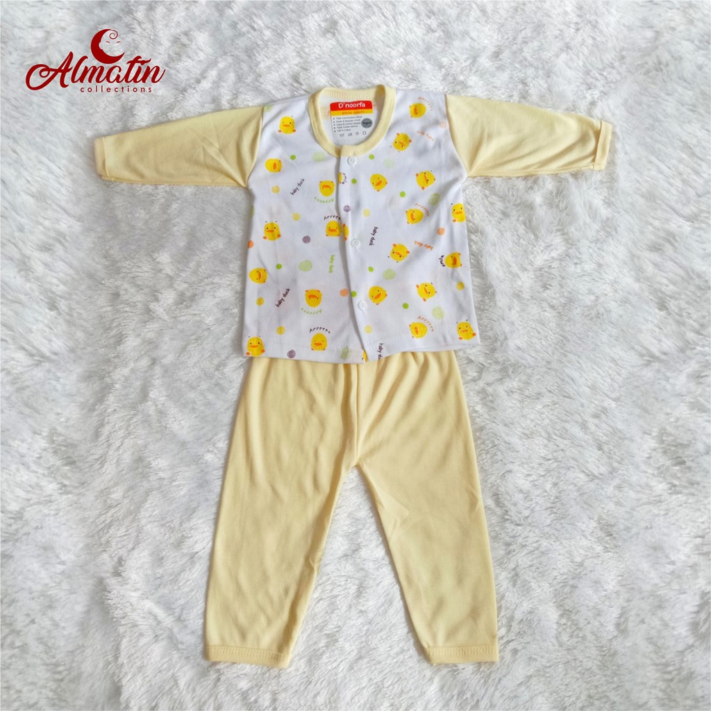 Setelan Baju Panjang Bayi D'noorfa Kancing Murah Berkualitas / PIama Baju Tidur ( 3 Pasang )