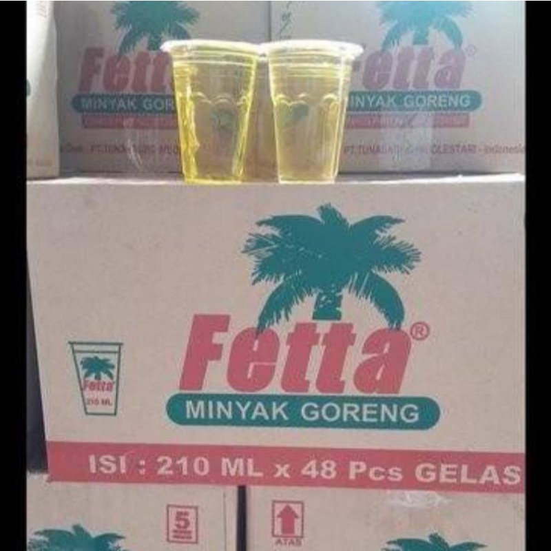 

Minyak Goreng gelas merek Fetta 1 dus isi 48 gelas uk 210ml.