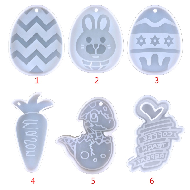 SIY  Shiny Glossy Easter Egg/Bunny/Love Coffee Cup Mold Resin Craft Easter Day Mold for DIY Keychain Necklace Charms Making