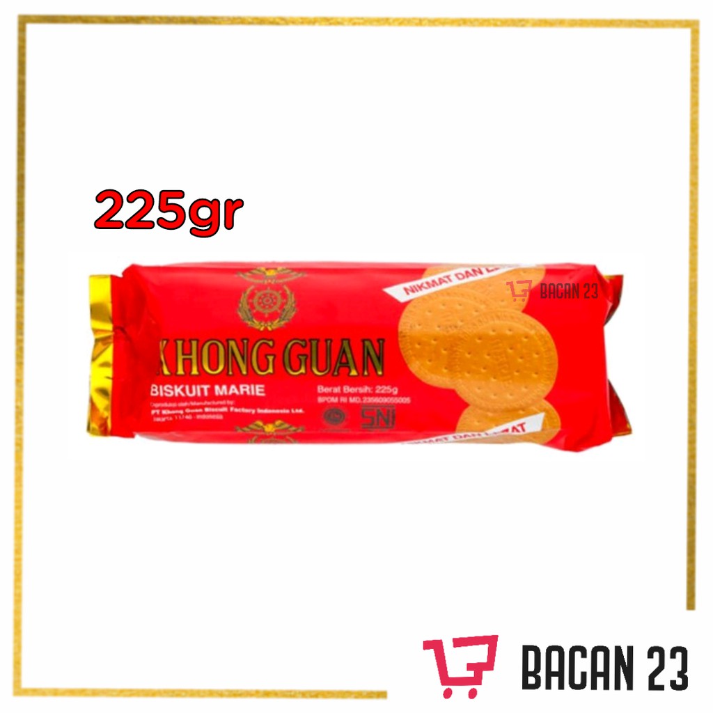 

Khong Guan Marie Biscuit (225gr) / Biskuit Kong Guan Marie / Bacan23 - Bacan 23