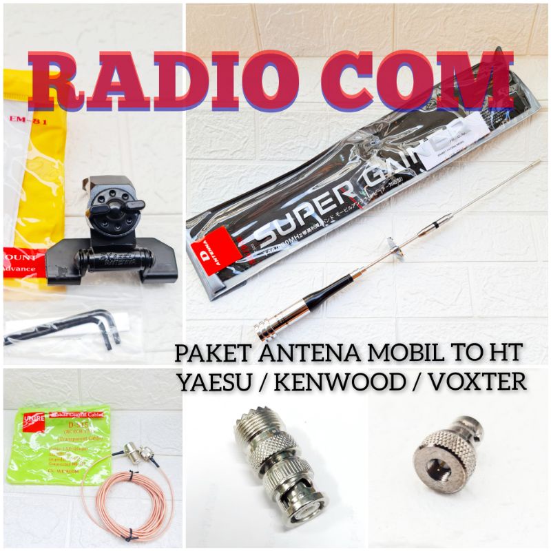 PAKET ANTENA LUAR HT DUALBAND / PAKET ANTENA MOBIL TO HT KENWOOD VOXTER YAESU SG7000 PAKET ANTENA MOBIL UNTUK HT KENWOOD YAESU VOXTER DUALBAND SG7000 KABEL BRACKET CONECTOR