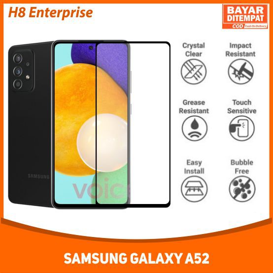 Tempered Glass 9D Samsung Galaxy A52 Tempered Glass Full Layar Full Cover Full Glue