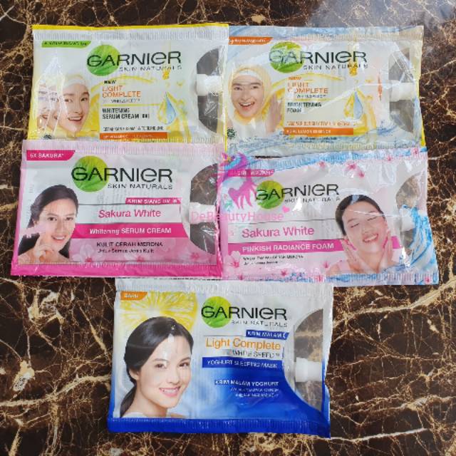 GARNIER Light Complete Cream | Sakura White Cream | Foam | Yoghurt Sleeping Mask.9ml